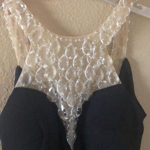 Formal dress with crystals on neckline, beautiful